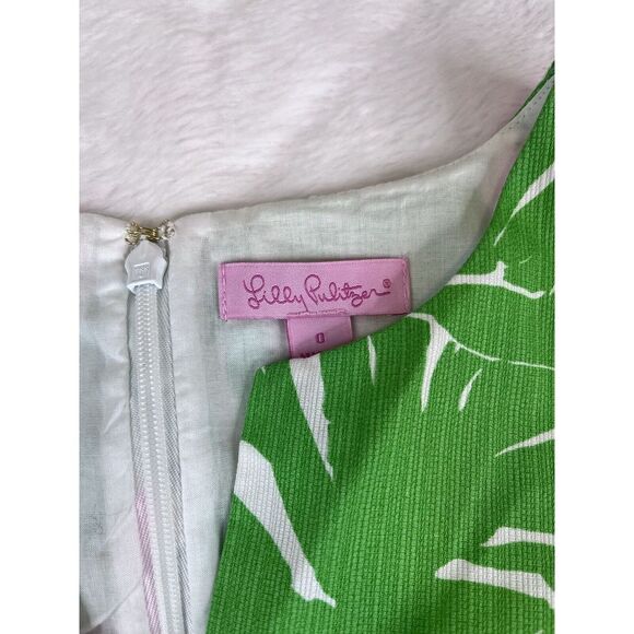 Lily Pulitzer Mila Shift Dress Women's Green Pink Neon Wooden Accent - Sz 0 - Picture 7 of 9